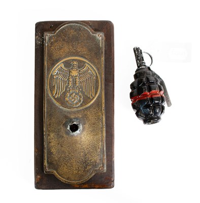 Lot 212 - A Second World War German Brass Door Plate, of...