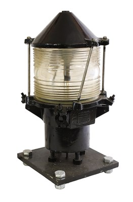 Lot 395 - A Black Painted Buoy Marker Lamp, on a later...