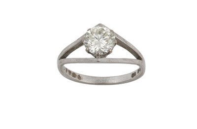 Lot 2104 - An 18 Carat White Gold Diamond Solitaire Ring...