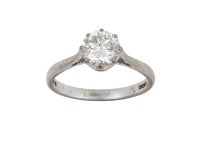 Lot 2048 - An 18 Carat White Gold Diamond Solitaire Ring...
