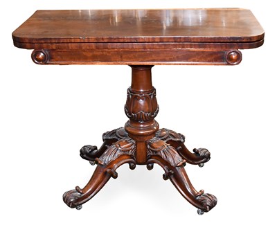 Lot 1265 - A Victorian Mahogany Fold Over Tea Table, the...