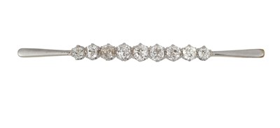 Lot 2007 - A Diamond Brooch nine graduated old cut...