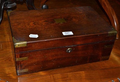 Lot 527 - Rosewood brass bound writing box (a.f.)