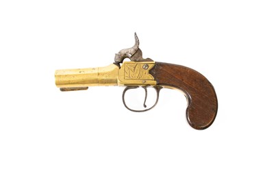 Lot 448 - A 19th Century Brass Percussion Pocket Pistol...