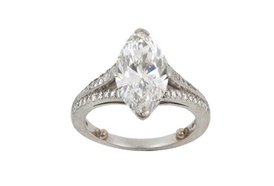 Lot 2099 - A Platinum Diamond Ring, by Boodle & Dunthorne...