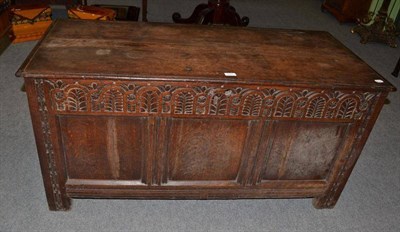 Lot 533 - A 17th century oak hinged chest