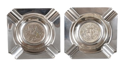 Lot 91 - A George V Silver Ashtray and a George VI...