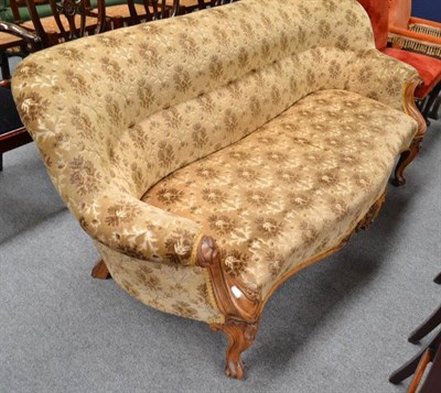 Lot 540 - Victorian walnut framed sofa