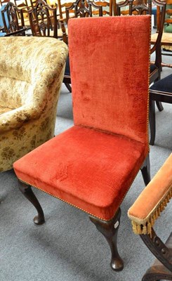 Lot 541 - An 18th century dining chair, recovered in red velvet