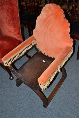 Lot 542 - A 17th century style x-framed chair