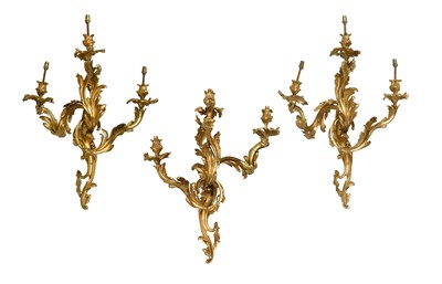 Lot 329 - A Set of Three Gilt Bronze Wall Appliqués,...