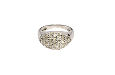 Lot 481 - A 9 Carat White Gold Diamond Cluster Ring, set...