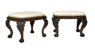 Lot 307 - A Pair of George II-Style Carved Rosewood...