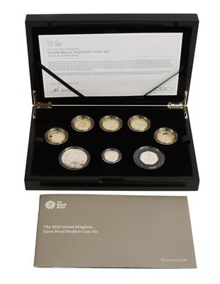 Lot 267 - UK Silver Proof Piedfort Set 2016, Royal Mint...