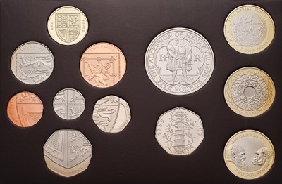Lot 251 - Deluxe UK Proof Coin Set 2009, 12 coins from...