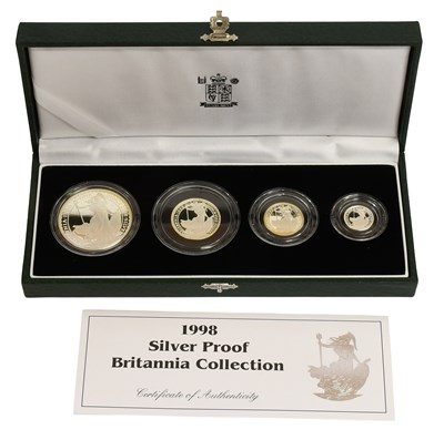 Lot 425 - UK, Silver Proof Britannia Collection 1998, 4...