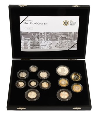 Lot 246 - UK, Silver Proof Coin Set 2009, 12 coins; two...