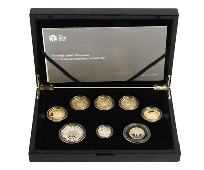 Lot 392 - UK Silver Proof Commemorative Set 2016, Royal...