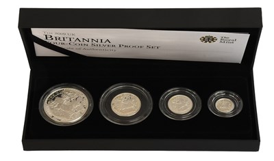Lot 338 - UK, Silver Proof Britannia Collection 2009, 4...