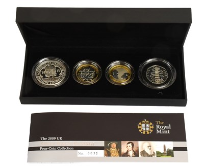 Lot 245 - UK, Silver Proof Piedfort Four Coin Collection...