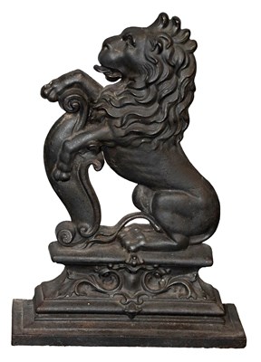 Lot 1165 - A Victorian Cast Iron Doorstop, as a rampant...