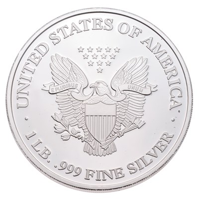Lot 319 - USA, 1lb Fine Silver Eagle 2000; encapsulated...