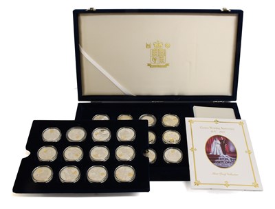 Lot 375 - Royal Mint, Golden Wedding Anniversary Silver...