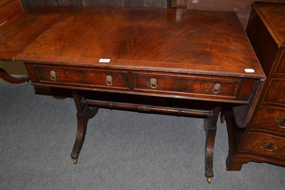 Lot 573 - Mahogany and box wood strung sofa table