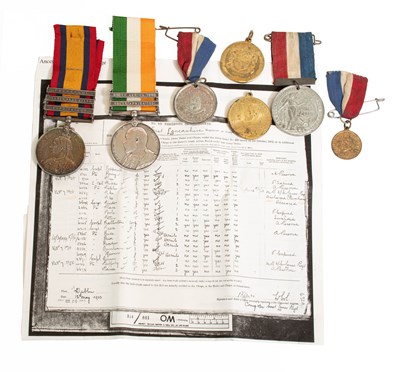 Lot 80 - A Queen's South Africa Medal, with three...