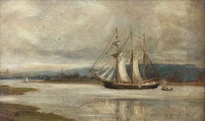 Lot 1217 - Owen Bowen ROI, PRCamA (1873-1967) Tall masted...