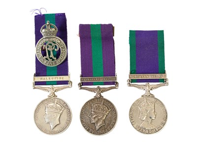 Lot 85 - Two General Service Medals 1918-62:- one with...