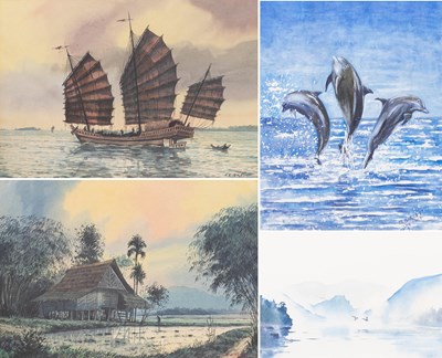 Lot 1082 - A.B. Ibrahim (b.1925) Malaysian Junk sailing...
