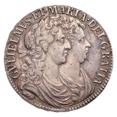Lot 38 - William and Mary, Halfcrown 1689, first busts,...