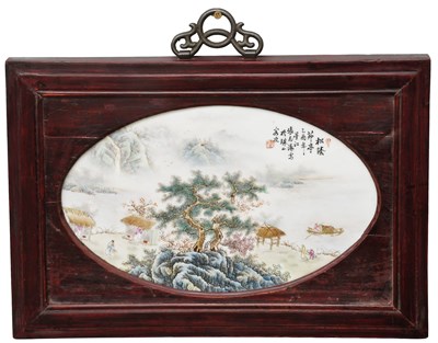 Lot 189 - A Chinese Porcelain Plaque, Republic period,...