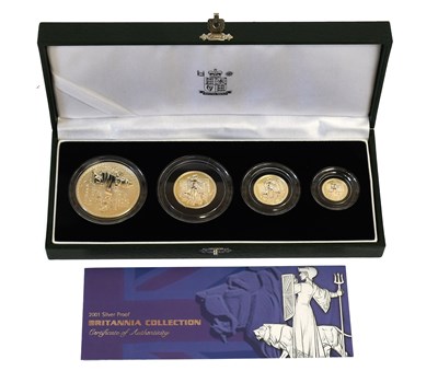 Lot 431 - UK, Silver Proof Britannia Collection 2001, 4...