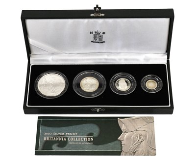 Lot 434 - UK, Silver Proof Britannia Collection 2003, 4...