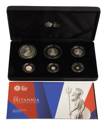 Lot 424 - UK, Silver Proof Britannia Set 2014, 6 coin...