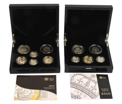 Lot 253 - Two Royal Mint Silver Piedfort Sets, 2010 and...