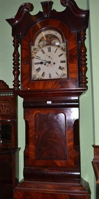 Lot 595 - Mahogany longcase clock