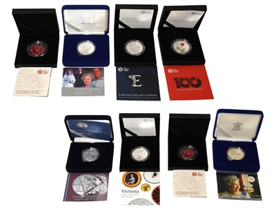 Lot 326 - Assorted Royal Mint Silver Proof Five Pound...