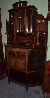 Lot 596 - A late Victorian rosewood inlaid display cabinet