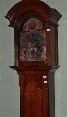 Lot 597 - An 18th century oak longcase clock