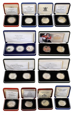Lot 396 - Royal Mint, Assorted Silver Proof Crowns,...