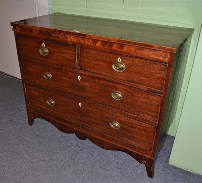 Lot 603 - A 19th century mahogany chest, with three drawers