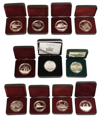 Lot 307 - Canada, Assorted Silver Proof Dollars, 11 in...