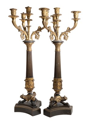 Lot 339 - A Pair of French Gilt and Patinated Bronze...