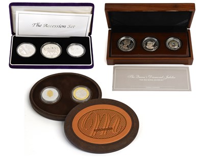 Lot 331 - 3x Silver Proof Sets, to include: The Queen's...