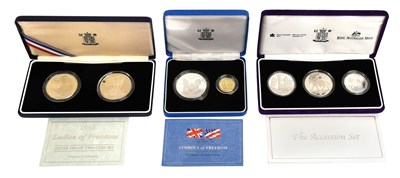 Lot 429 - 3x Silver Proof Coin Sets, comprising: Symbols...