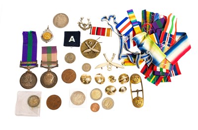 Lot 60 - Two General Service Medals 1918-62, one George...