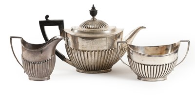 Lot 2 - A Three-Piece Edward VII Silver Tea-Service,...